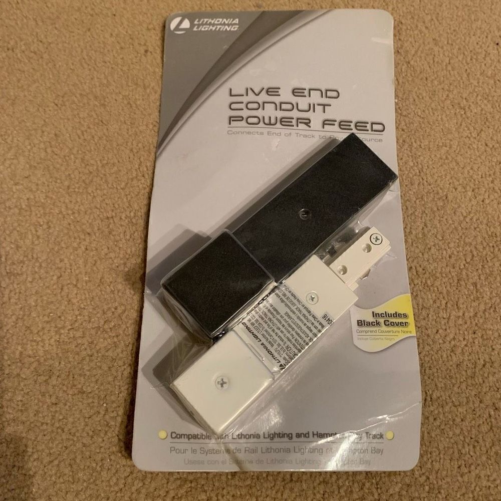 Lithonia Lighting Live End Conduit Power Feed With Black Cover *New*